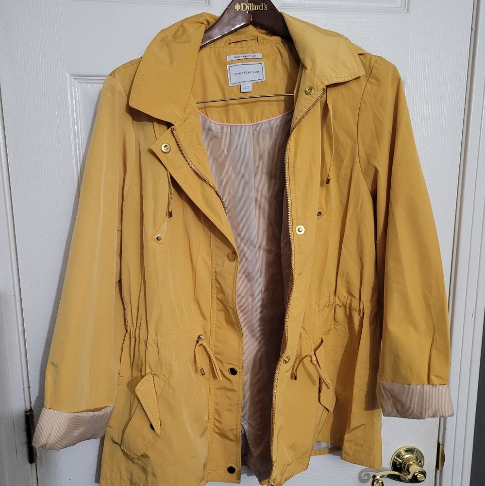 Raincoat Yellow Drawstring Jacket NWT